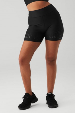 Alo Yoga 5" Airlift High-Waist Laser Cut Speedy Donna Short Nere | Italia FWR-615038