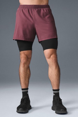 Alo Yoga 5" Revival 2-in-1 Uomo Short Bordeaux Nere | Italia BHK-415368