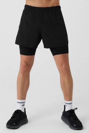 Alo Yoga 5" Revival 2-in-1 Uomo Short Nere Nere | Italia YJR-716934