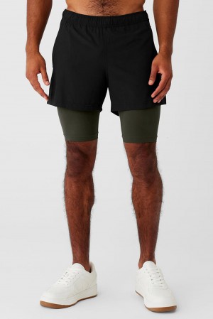 Alo Yoga 5" Revival 2-in-1 Uomo Short Nere Verdi | Italia BQR-895034