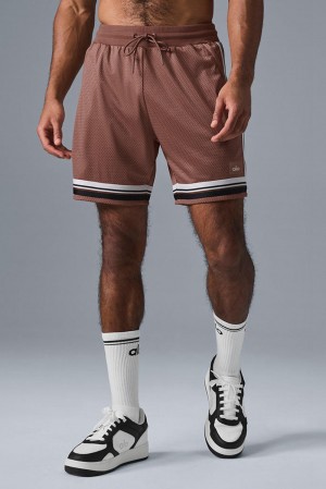 Alo Yoga 7" Key Mesh Basketball Uomo Short Chestnut | Italia LKQ-107624