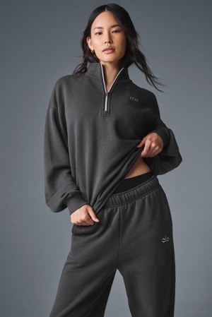 Alo Yoga Accolade 1/4 Zip Donna Pullover Anthracite | Italia XFK-380962