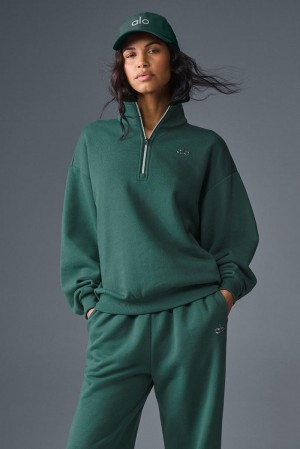Alo Yoga Accolade 1/4 Zip Donna Pullover Winter Ivy | Italia PFU-241937