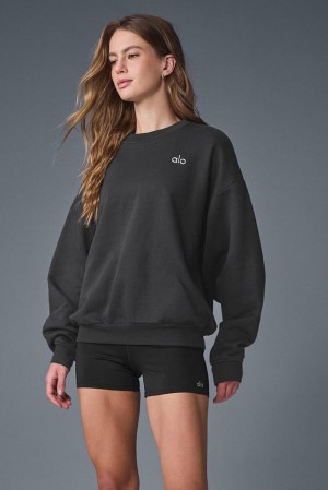 Alo Yoga Accolade Crew Neck Donna Pullover Anthracite | Italia WBA-395261