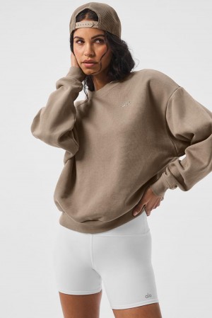 Alo Yoga Accolade Crew Neck Donna Pullover Gravel | Italia GYR-683721