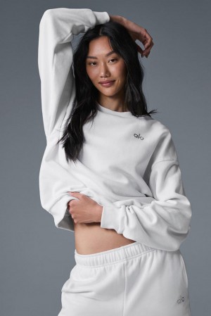 Alo Yoga Accolade Crew Neck Donna Pullover Bianche | Italia FAX-298137