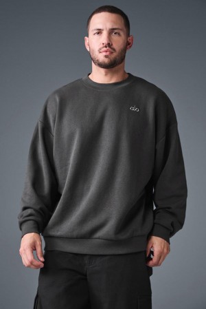 Alo Yoga Accolade Crew Neck Uomo Pullover Anthracite | Italia LIM-783590
