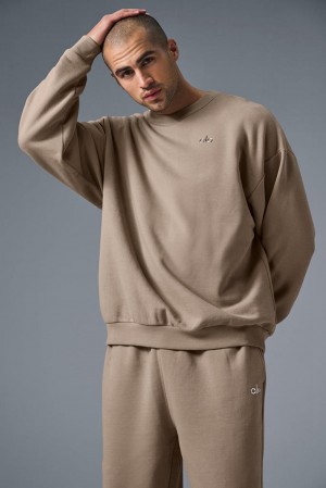 Alo Yoga Accolade Crew Neck Uomo Pullover Gravel | Italia NWG-283106