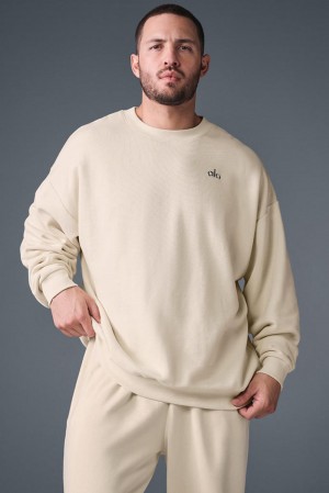 Alo Yoga Accolade Crew Neck Uomo Pullover Oat Milk | Italia JCV-546270