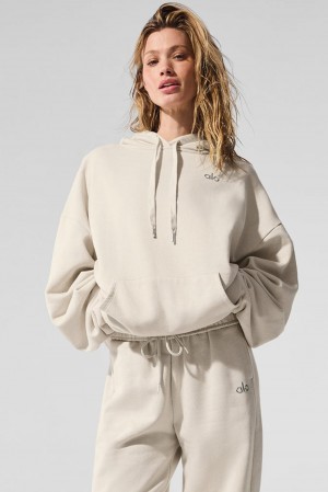 Alo Yoga Accolade Donna Felpa con Cappuccio Bone | Italia ZEF-496378