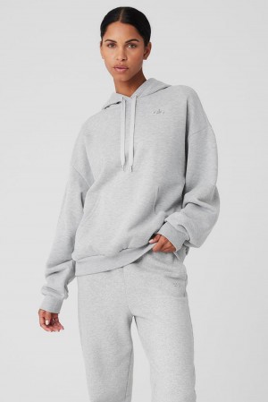 Alo Yoga Accolade Donna Felpa con Cappuccio Grigie | Italia MSI-862135