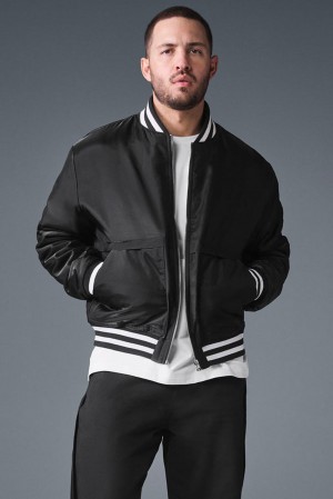 Alo Yoga Afterglow Varsity Uomo Giacca Nere | Italia QVI-389654