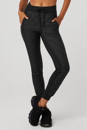 Alo Yoga Airbrush Winter Warm High-Waist Moto Donna Pant Nere | Italia RCA-014936