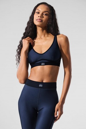 Alo Yoga Airlift Line Up Donna Reggiseno Blu Marino | Italia ACH-594710