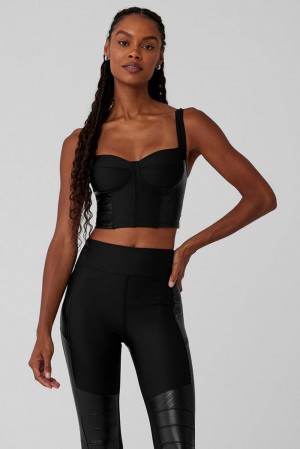 Alo Yoga Airlift Winter Warm Cropped Supermoto Donna Tank Nere | Italia XDN-726831