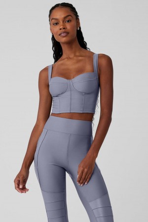 Alo Yoga Airlift Winter Warm Cropped Supermoto Donna Tank Fog | Italia QER-792806