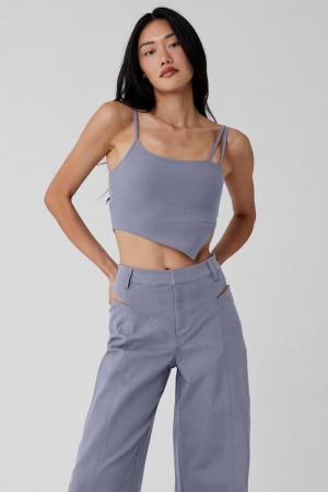 Alo Yoga Alosoft All Night Donna Tank Fog | Italia QKL-604981