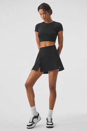 Alo Yoga Alosoft Backspin Donna Gonna Nere | Italia FBI-052371