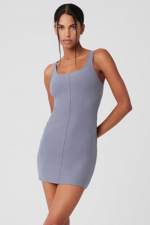 Alo Yoga Alosoft Head Start Donna Vestito Fog | Italia CMN-710549
