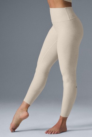 Alo Yoga Alosoft High-Waist 7/8 Highlight Donna Legging Oatmeal Heather | Italia POT-047563