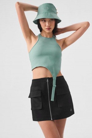 Alo Yoga Alosoft Ribbed Revelation Donna Tank Verdi | Italia EDQ-357892