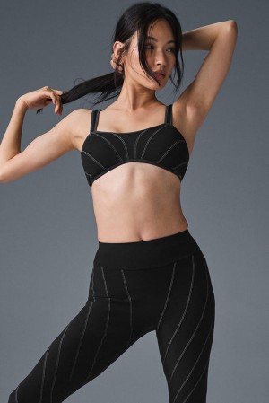 Alo Yoga Alosoft Sunray Donna Reggiseno Nere Bianche | Italia UGB-526489