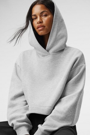 Alo Yoga Bae Donna Felpa con Cappuccio Grigie | Italia BNE-859067