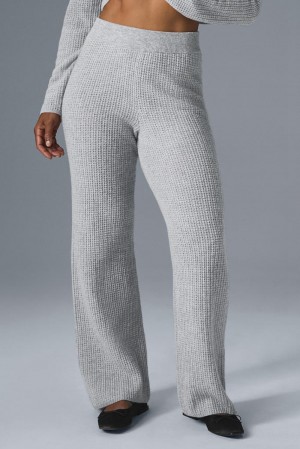 Alo Yoga Cashmere High-Waist Plush Waffle Donna Pant Grigie | Italia DHA-613702