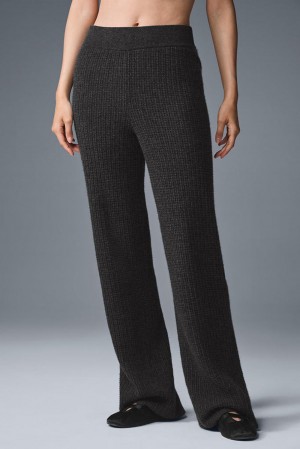 Alo Yoga Cashmere High-Waist Plush Waffle Donna Pant Corallo Grigie | Italia TUF-612850