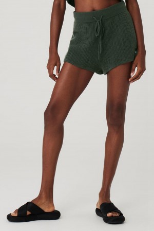 Alo Yoga Cashmere High-Waist Plush Waffle Donna Short Corallo | Italia ORU-450891