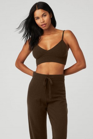 Alo Yoga Cashmere Jet Set Donna Reggiseno Espresso | Italia HXM-791024