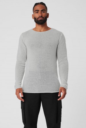 Alo Yoga Cashmere Reform Uomo Maniche Lunghe Grigie | Italia HJI-349175