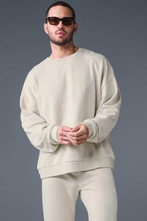 Alo Yoga Chill Crew Neck Uomo Pullover Bone | Italia GDN-892436