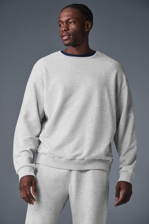 Alo Yoga Chill Crew Neck Uomo Pullover Grigie | Italia ZRU-584137