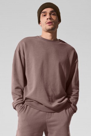Alo Yoga Chill Crew Neck Uomo Pullover Mushroom | Italia YHE-618342