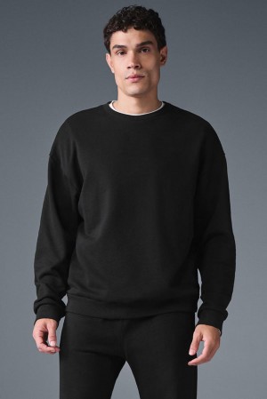 Alo Yoga Chill Crew Neck Uomo Pullover Nere | Italia YWS-783294