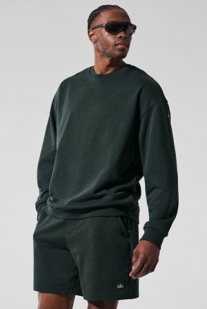 Alo Yoga Chill Crew Neck Uomo Pullover Verdi | Italia ABH-281493