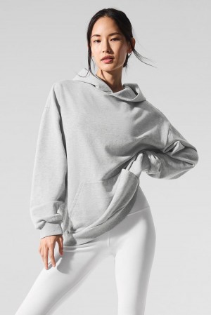 Alo Yoga Chill Donna Felpa con Cappuccio Grigie | Italia MYP-356420
