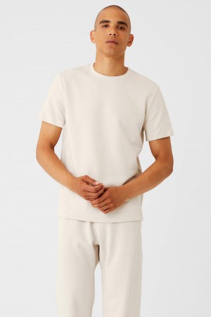 Alo Yoga Chill Uomo Short Sleeve Bone | Italia ONB-430789