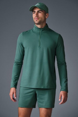 Alo Yoga Conquer 1/4 Zip Reform Uomo Maniche Lunghe Winter Ivy | Italia LSG-981452