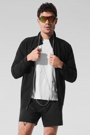 Alo Yoga Conquer Max Mock Neck Full Zip Uomo Giacca Nere | Italia THE-720481