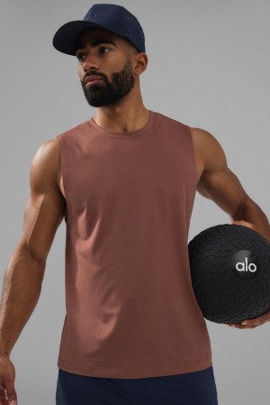 Alo Yoga Conquer Muscle Uomo Tank Chestnut | Italia ORU-732046