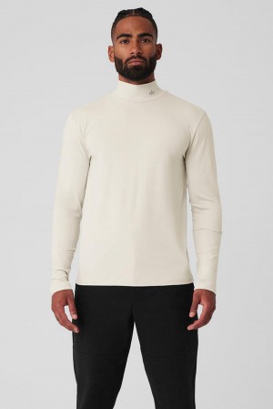 Alo Yoga Conquer Reform Mock Neck Uomo Maniche Lunghe Bone | Italia FLX-973451