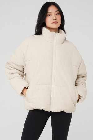Alo Yoga Corduroy Stage Donna Giacca Puffer Bone | Italia GTQ-137254