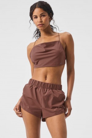 Alo Yoga Cropped Megastar Donna Tank Chestnut | Italia YRW-301954