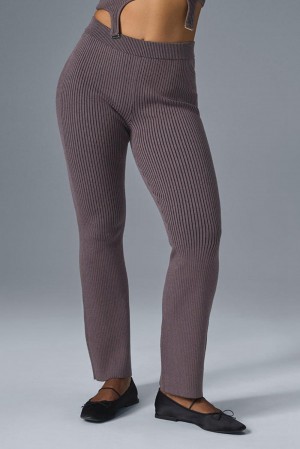 Alo Yoga Denim Knit High-Waist Flare Donna Pant Nere | Italia XSQ-632491