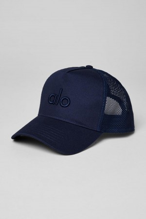 Alo Yoga District Donna Trucker Hat Blu Marino | Italia TCI-176305