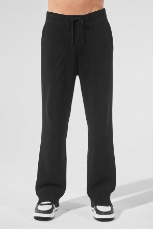Alo Yoga Domain Rib Knit Uomo Sweatpant Nere | Italia IAC-206783