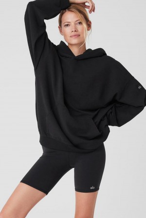 Alo Yoga Double Take Donna Felpa con Cappuccio Nere | Italia RJI-678325