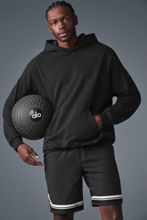 Alo Yoga Double Take Uomo Felpa con Cappuccio Nere | Italia AWF-124653